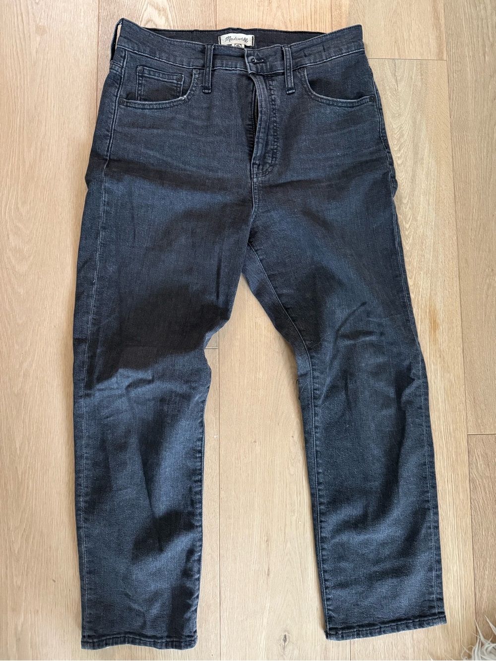 Madewell Charcoal Black vintage Crop Straight Jeans